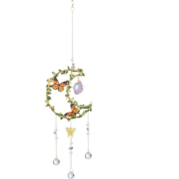 Butterflies, Crystals and Crescent Moon Sun Catcher - Picture 5 of 5